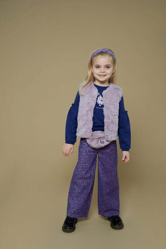 Jubel Flared Broek AOP, WILD SOUL, Lila