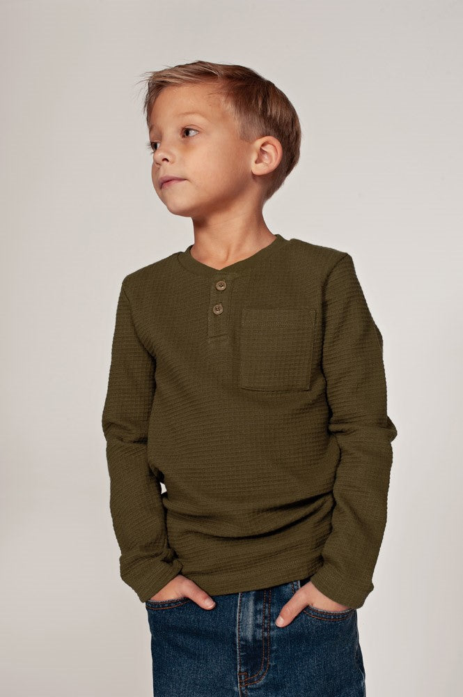 Sturdy, Longsleeve wafelstructuur - Rock the Earth, Army