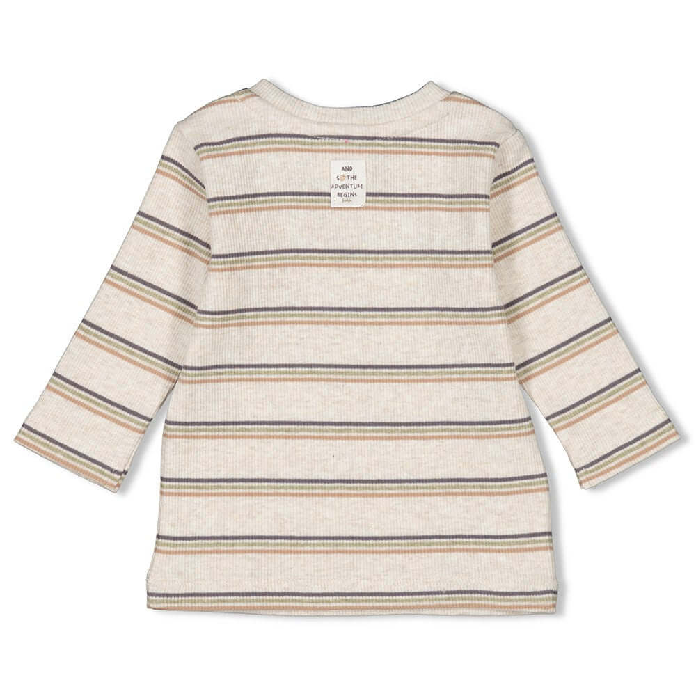Feetje Longsleeve Rib met streep Into The Forest Offwhite