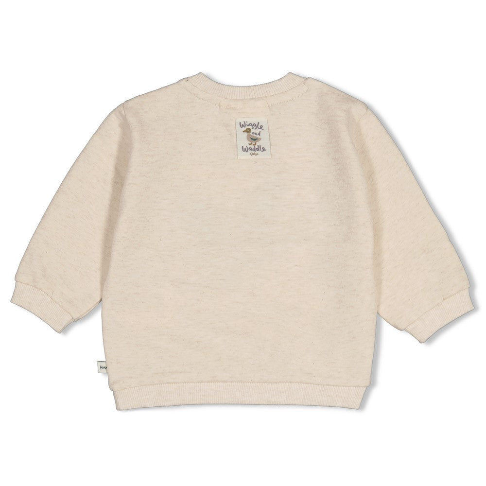 Feetje, Sweater - Wiggle and Waddle, Offwhite Melange