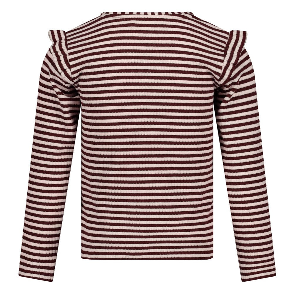 Jubel, Longsleeve rib met streep - Daily Princess, Bordeaux