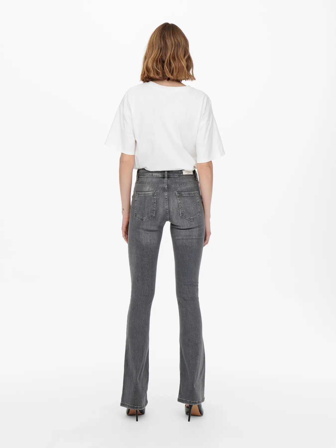 Only Dames Jeans BLUSH Mid Flared, Grey Denim