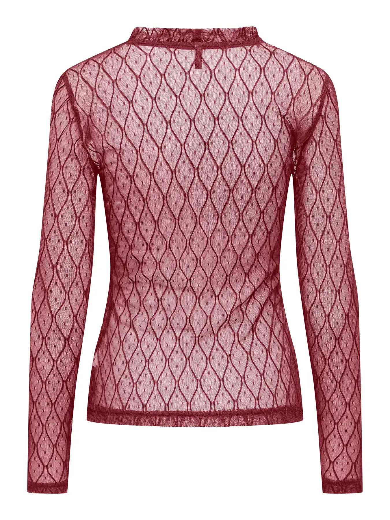 Only Top SALINA l/s Lace Top Jrs, Cabernet