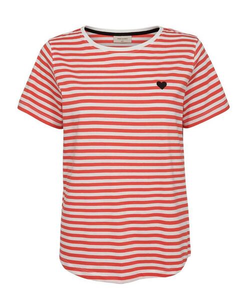 Freequent T-Shirt MIAN, Rood/Wit