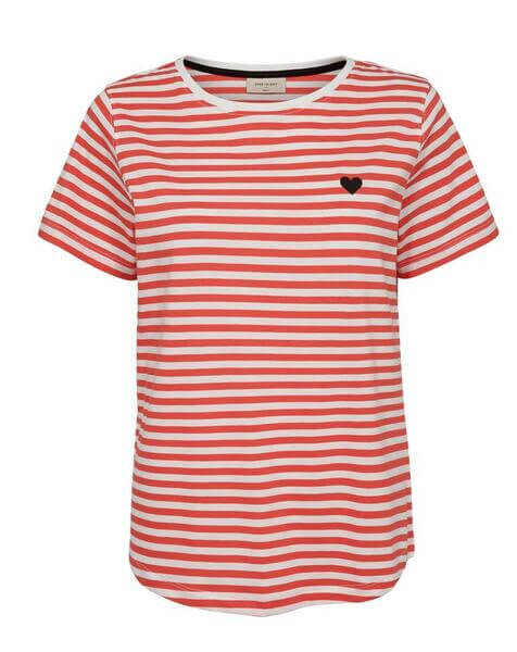 Freequent T-Shirt MIAN, Rood/Wit