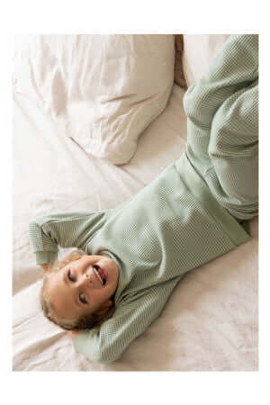 Feetje Wafel Pyjama in de kleuren Pink, Green, Blue en Stroopwafel