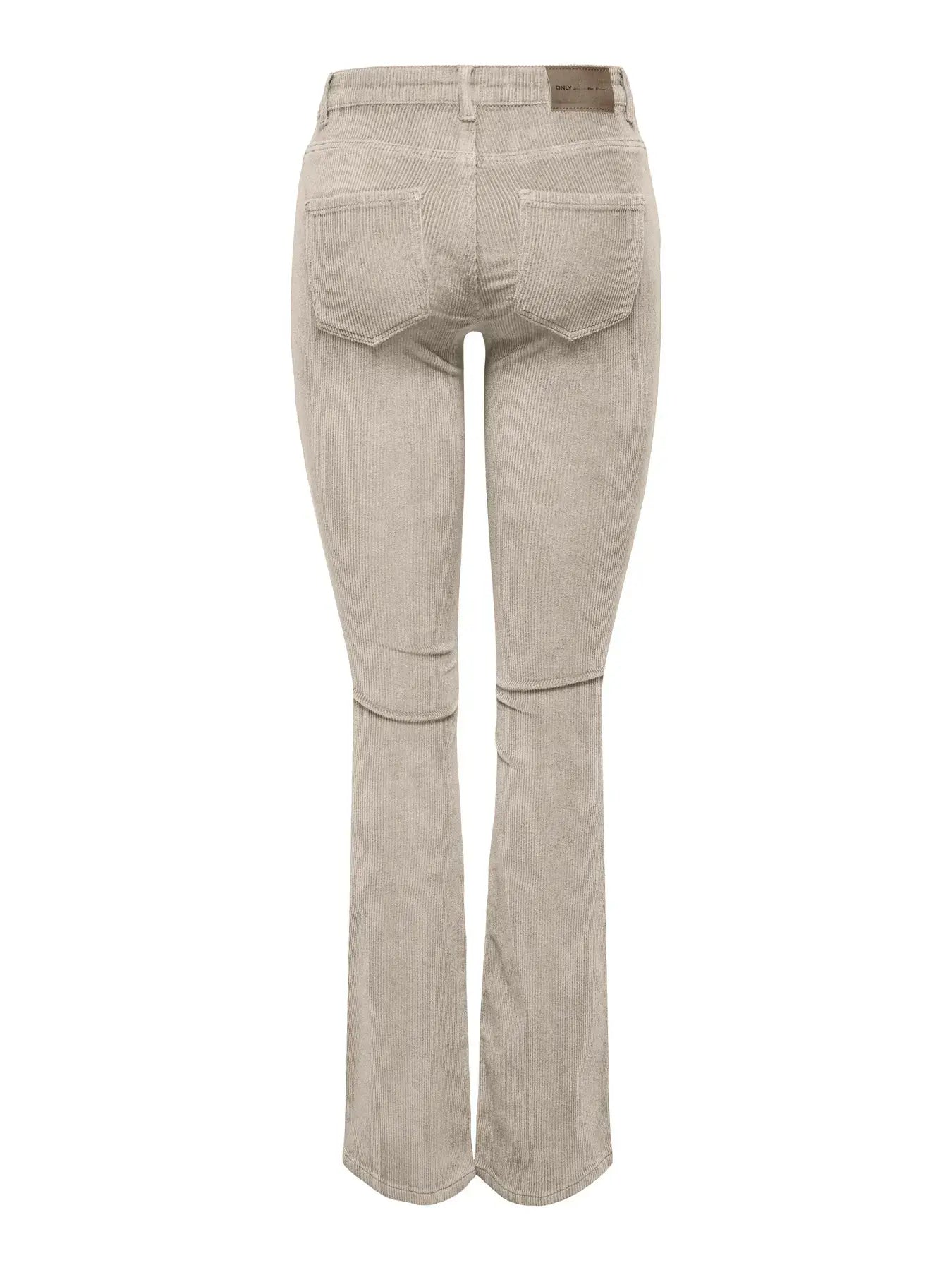 Only Rib Broek, MARY, Mid Cord Flared, Oatmeal