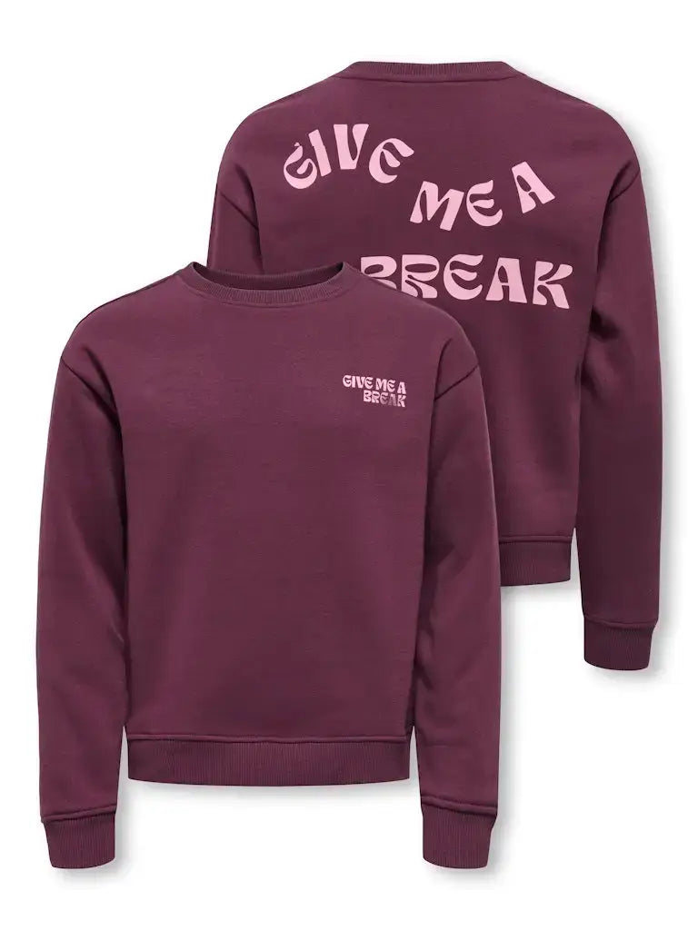 Only Girls Sweater, CAMINE,Mauve Wine Break/Sea Pink