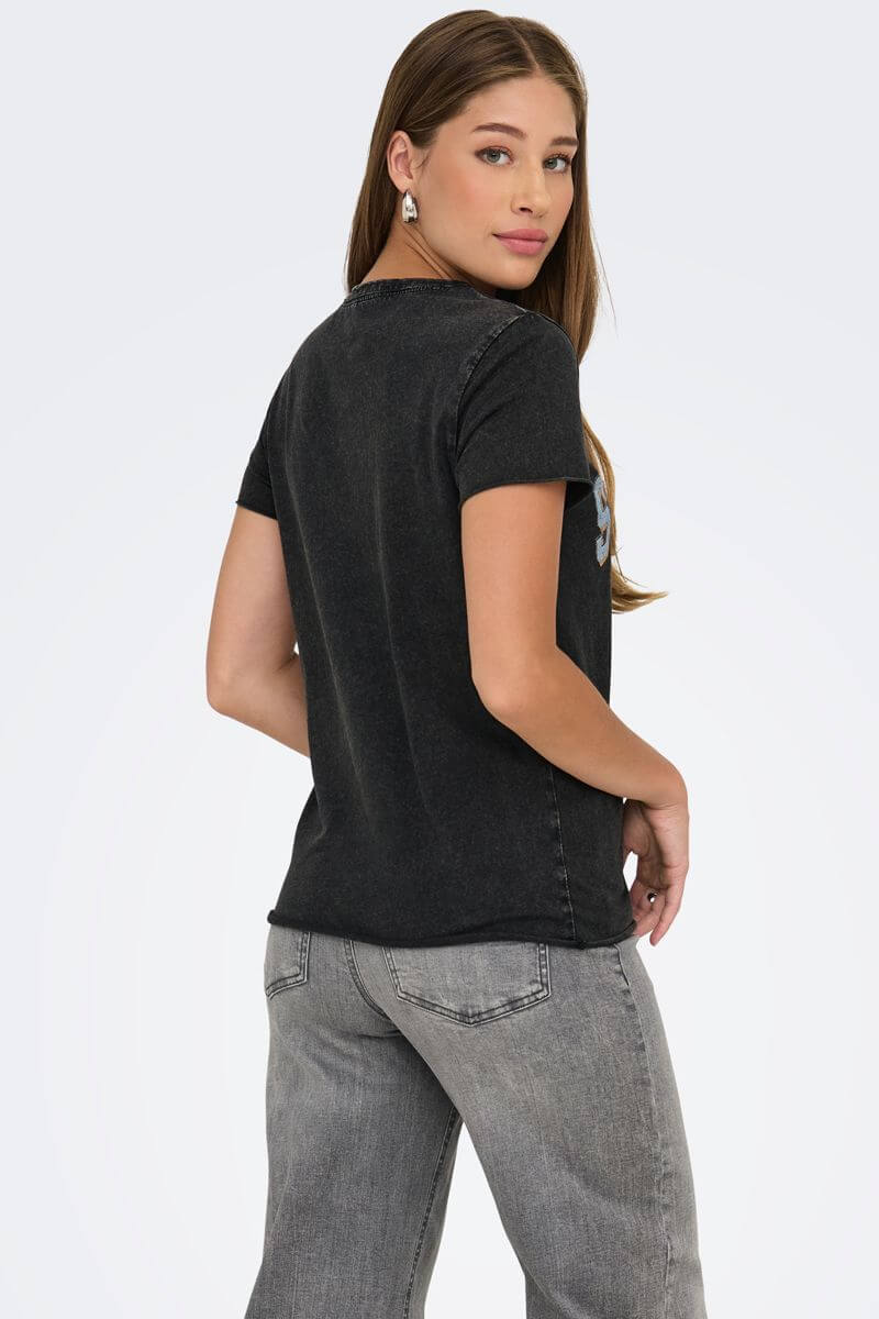 Only T-shirt LUCY, Black Texana wild