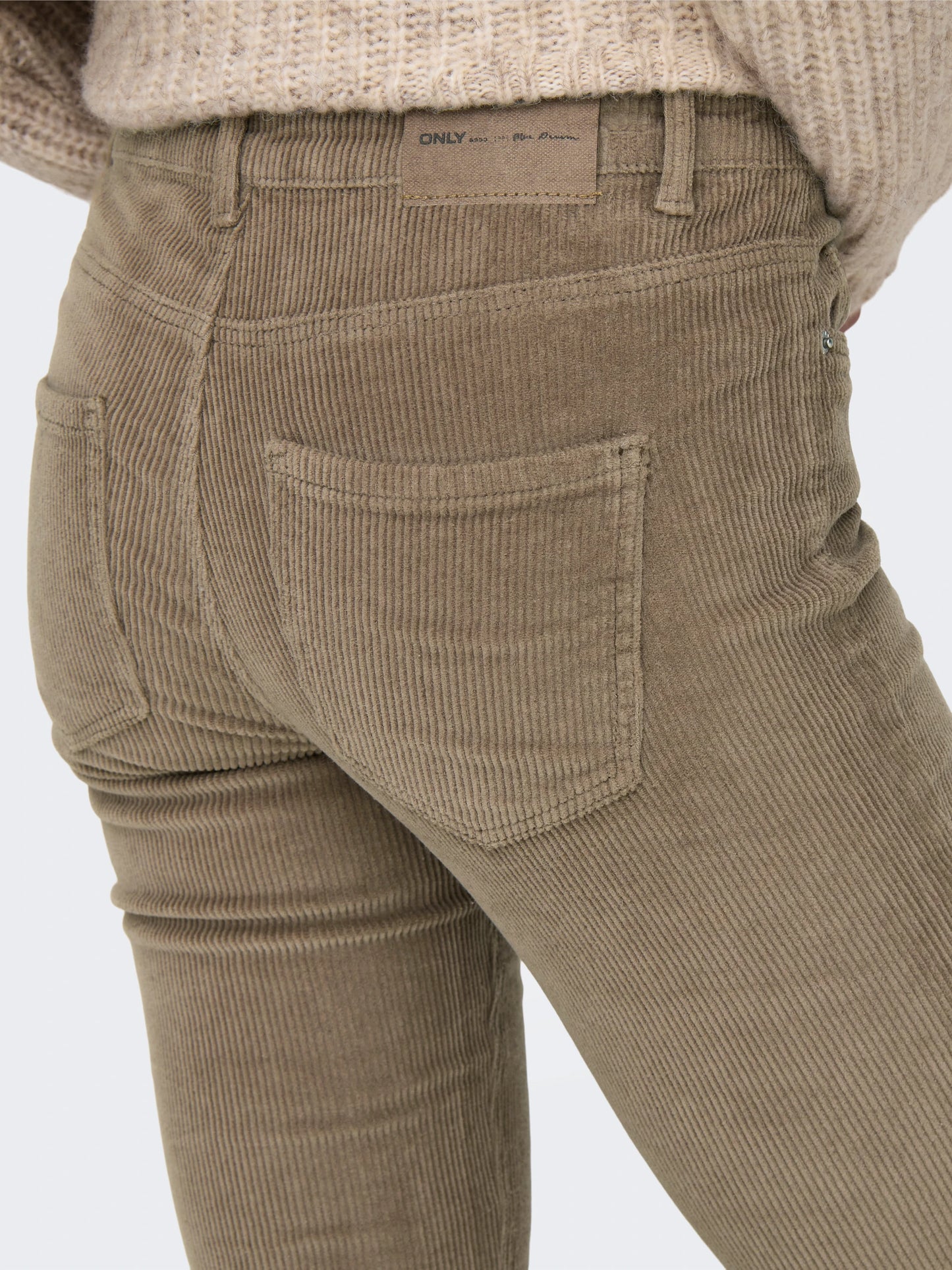 Only Rib Broek, MARY, Mid Cord Flared, Fossil