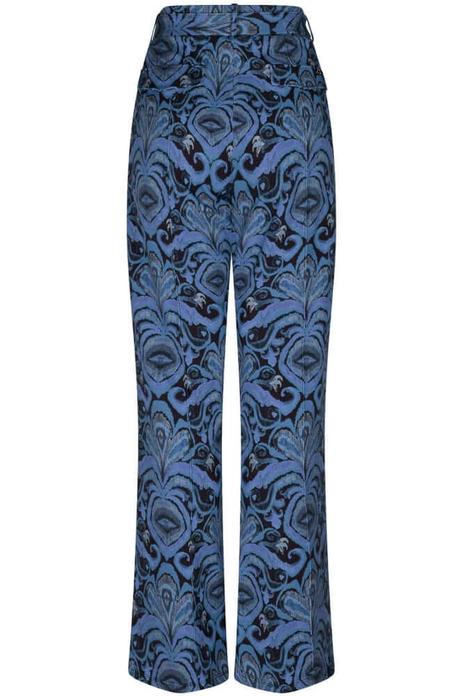 Zoso Printed Comfy Pants Romy Blue-Black