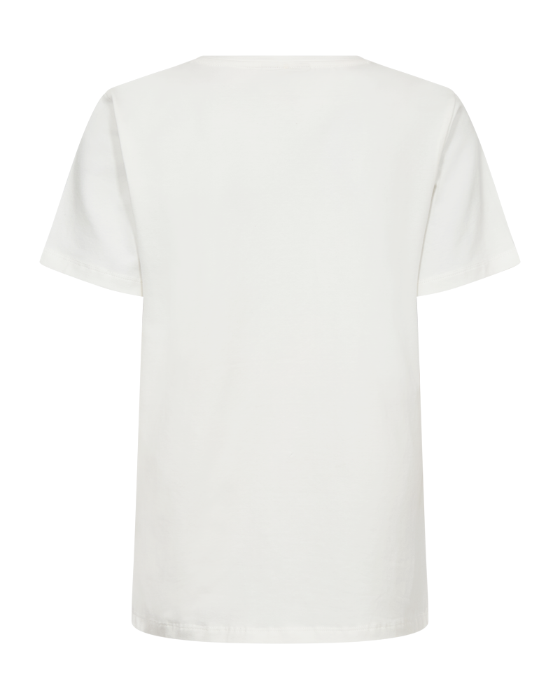 Freequent T-shirt, FENJAL, Offwhite- True red