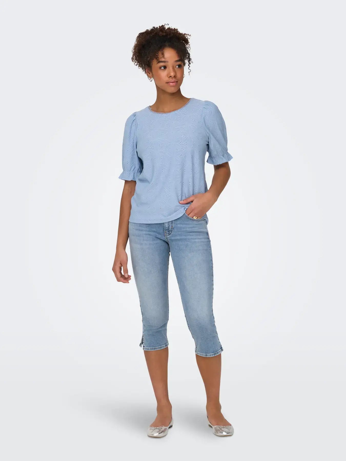 Only Blush CAPRI, Light Blue Denim