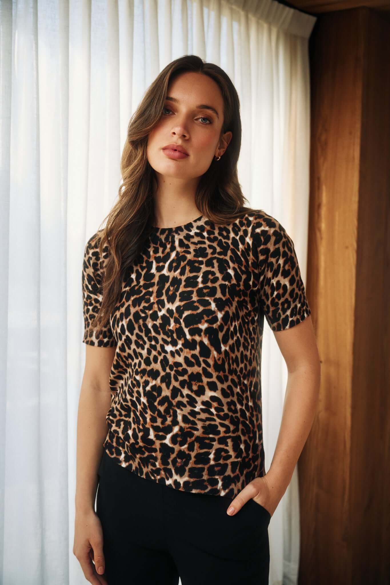 Lady Day Top SAGE, Leopard