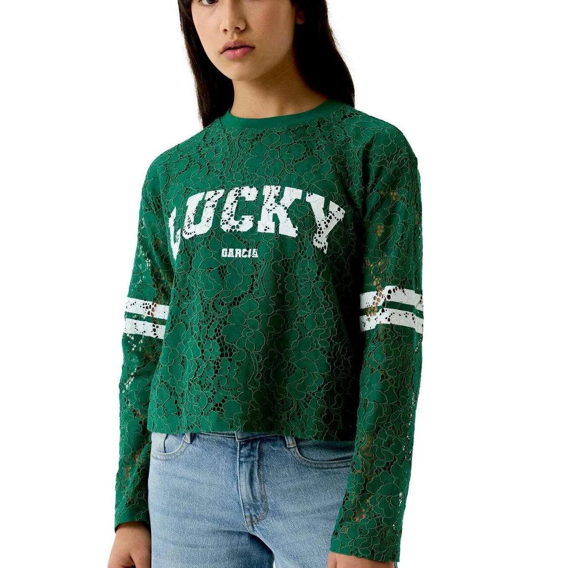 Garcia Girls Mesh Longsleeve, Forest Leaf