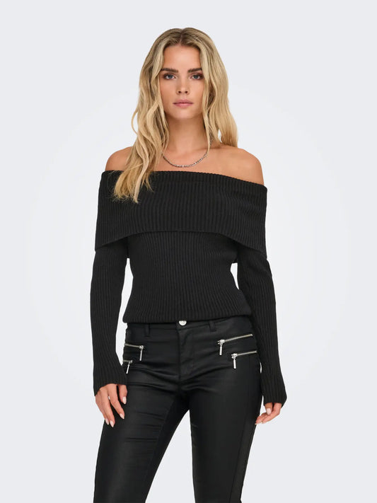 Only Dames KATIA LIFE LS OFF SHOULDER, Black