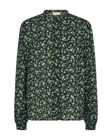 Freequent Blouse ADNEY Black w Piquant Green