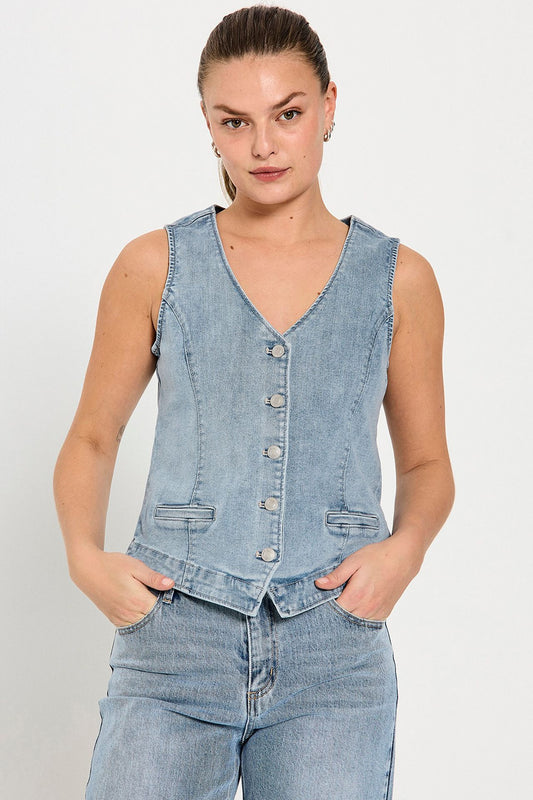 Freequent Gilet HALSEY Denim Waistcoat