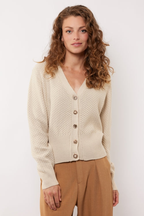 G-Maxx, DOLORES, knitting cardigan, Sand