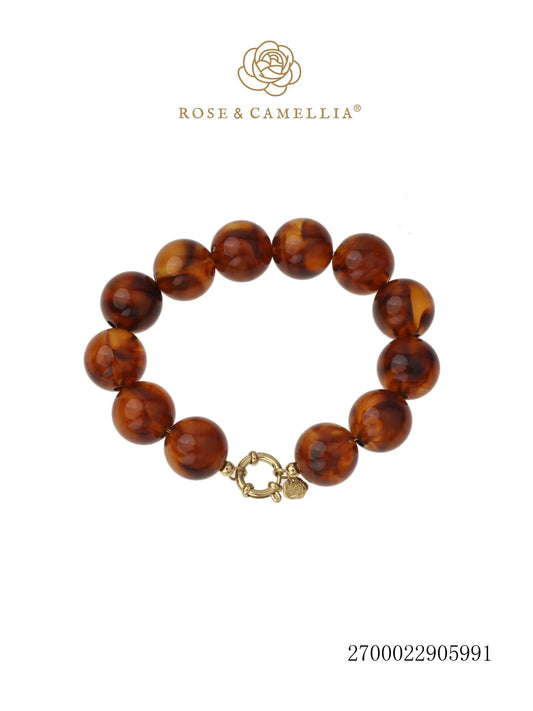 Rose & Camillia, Chunky armband, Bruin