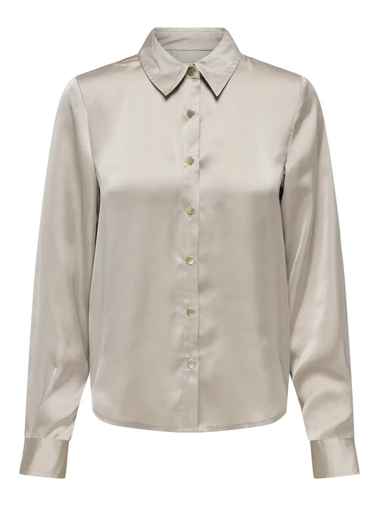 Only Blouse, ZORA, Satin, Ecru