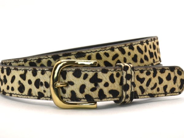 Dames Riem,  Metallic Leder, Cheetah
