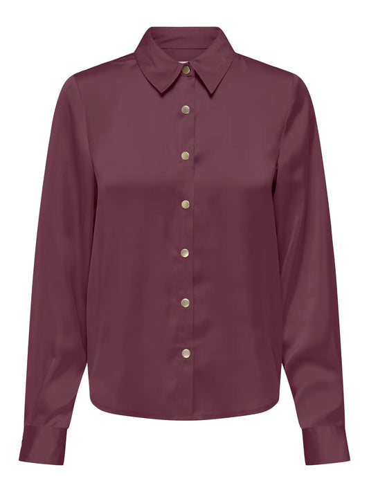 Only Blouse, ZORA, Satin, Mauve Wine