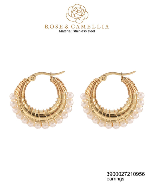  Rose & Camellia Ohrringe Gold