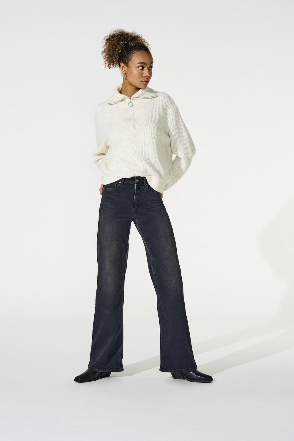 Only Dames Jeans MADISON Blush Wide leg, Black