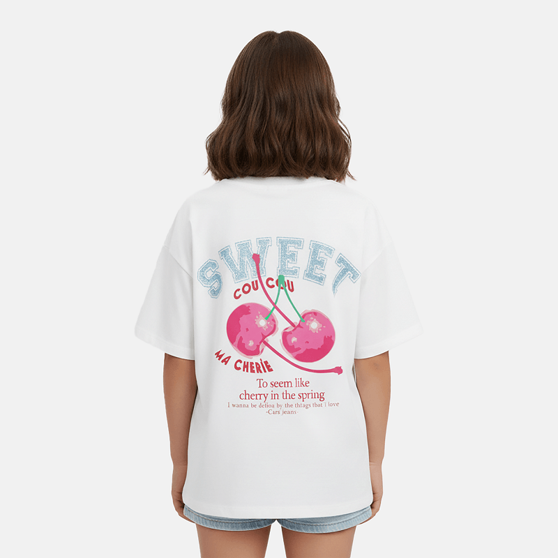 Cars Girls Backprint Shirts, BRISELLE, White