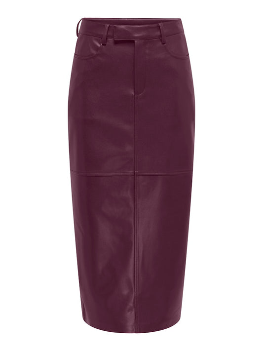 Only Lange Rok VERONA, Mauve Wine