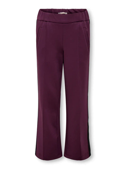 KIds Only Girls Broek, WARM-UP, Mauve Wine Panel White/Black/Mauve wine