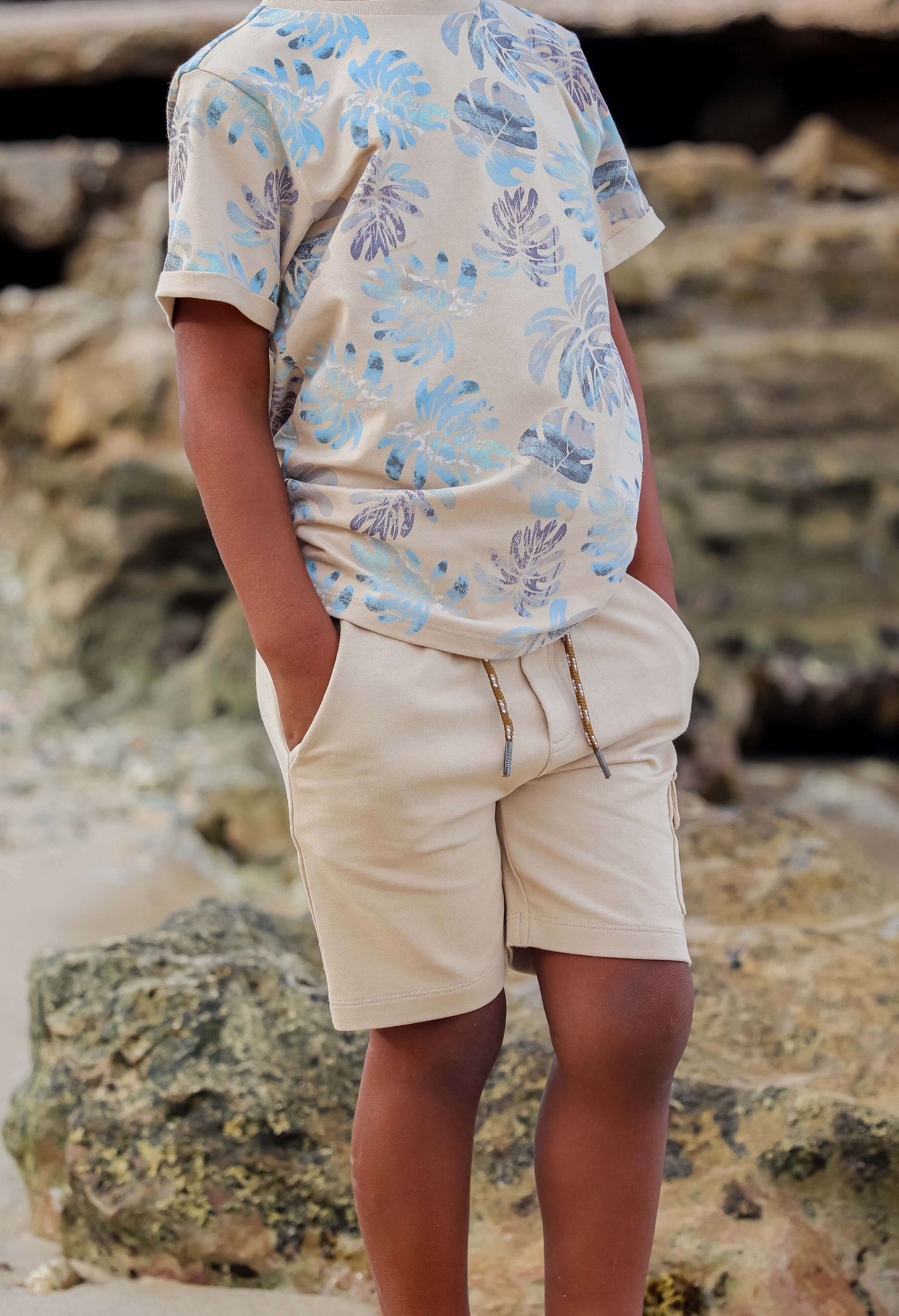 Quapi Shortsleeve BENICO Sand Leaves