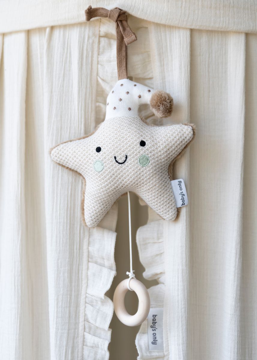 Baby's Only, Muziekdoosje ster, Heaven clay/warm linen
