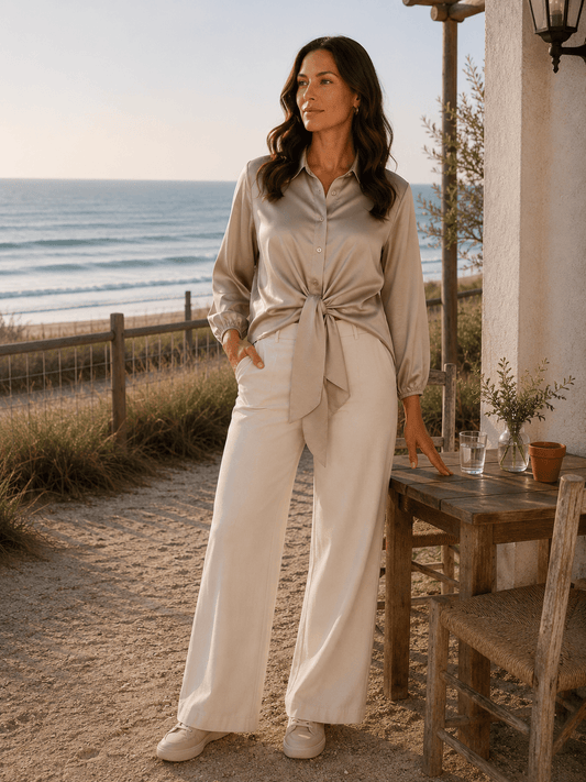 Freequent Blouse, DOVE, Desert Taupe