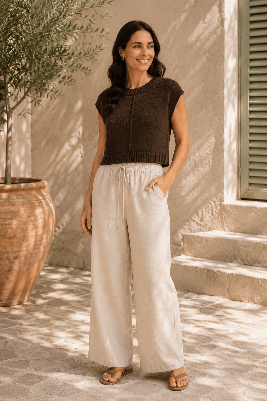 Freequent Broek, LAVA, Sand Melange