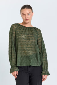 Freequent Blouse, IBENA, Kombu Green