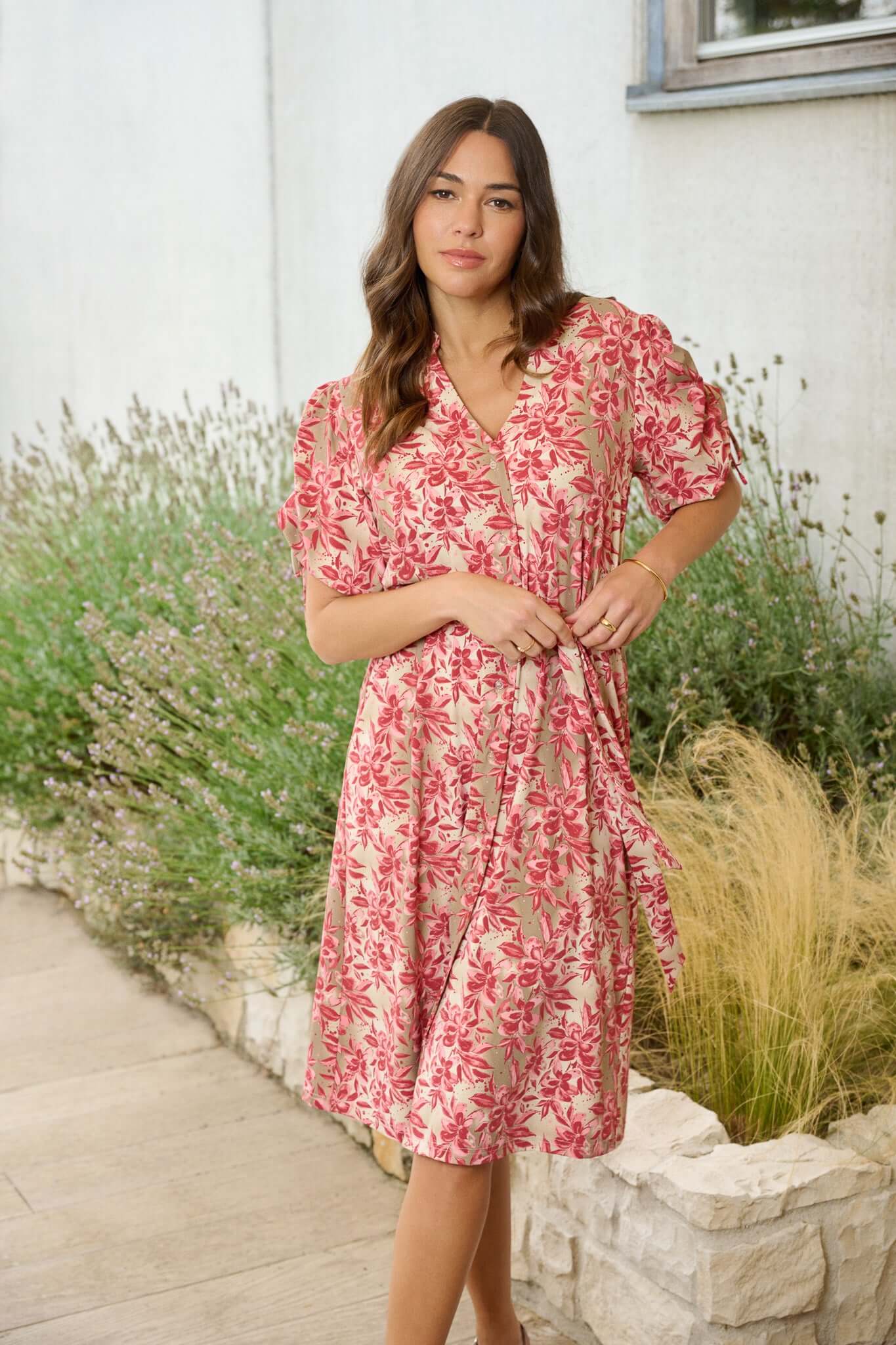 G-maxx, Jurk Evania, Sand/Pretty Pink