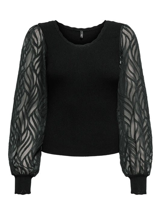 Only Pullover, JULIE RIB Mix, Zwart