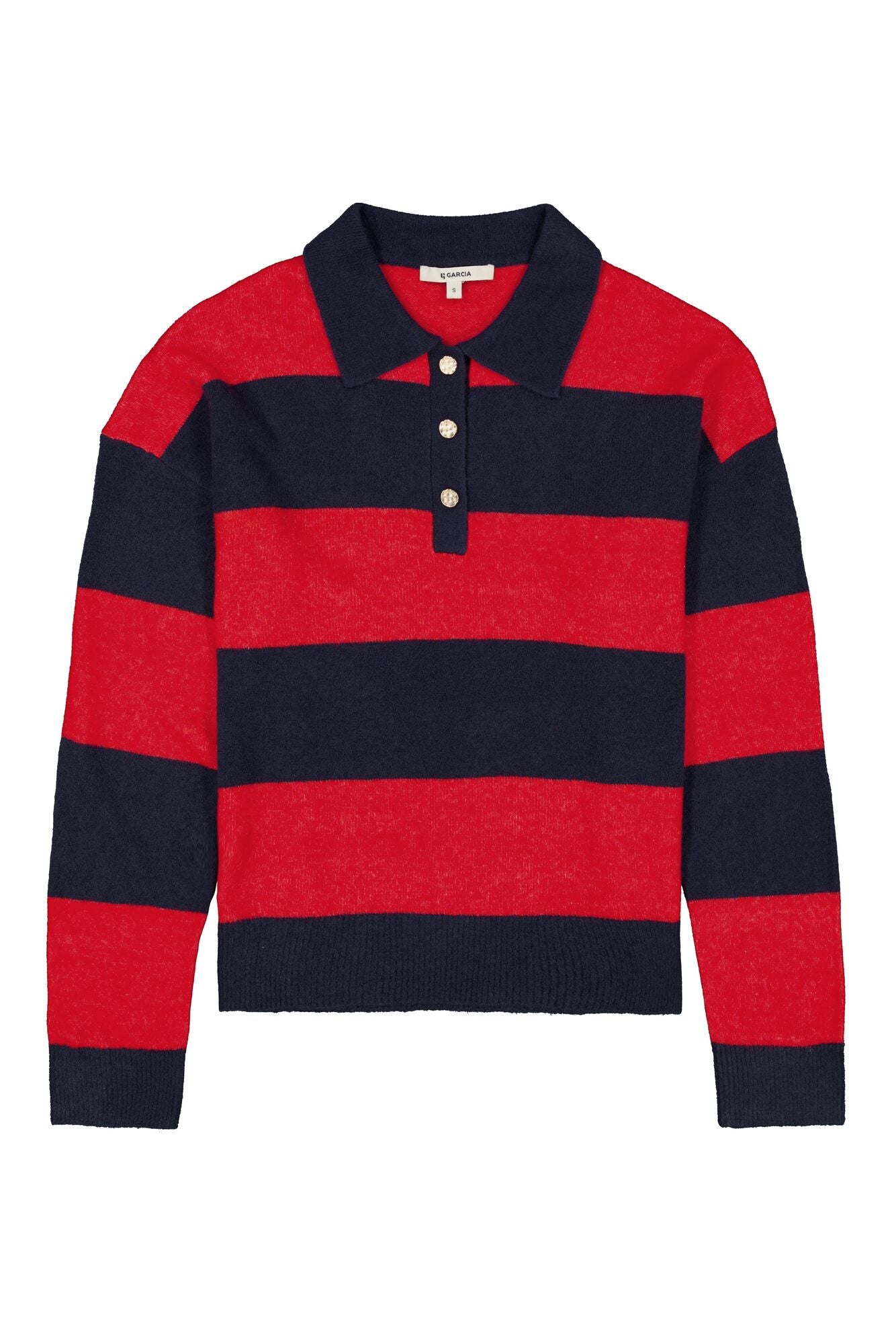 Garcia, Dames, Polo Sweater, Sapphire Mist