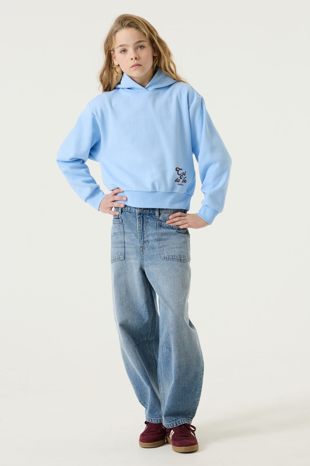 Garcia, Girls Hoodie, Alice Blue