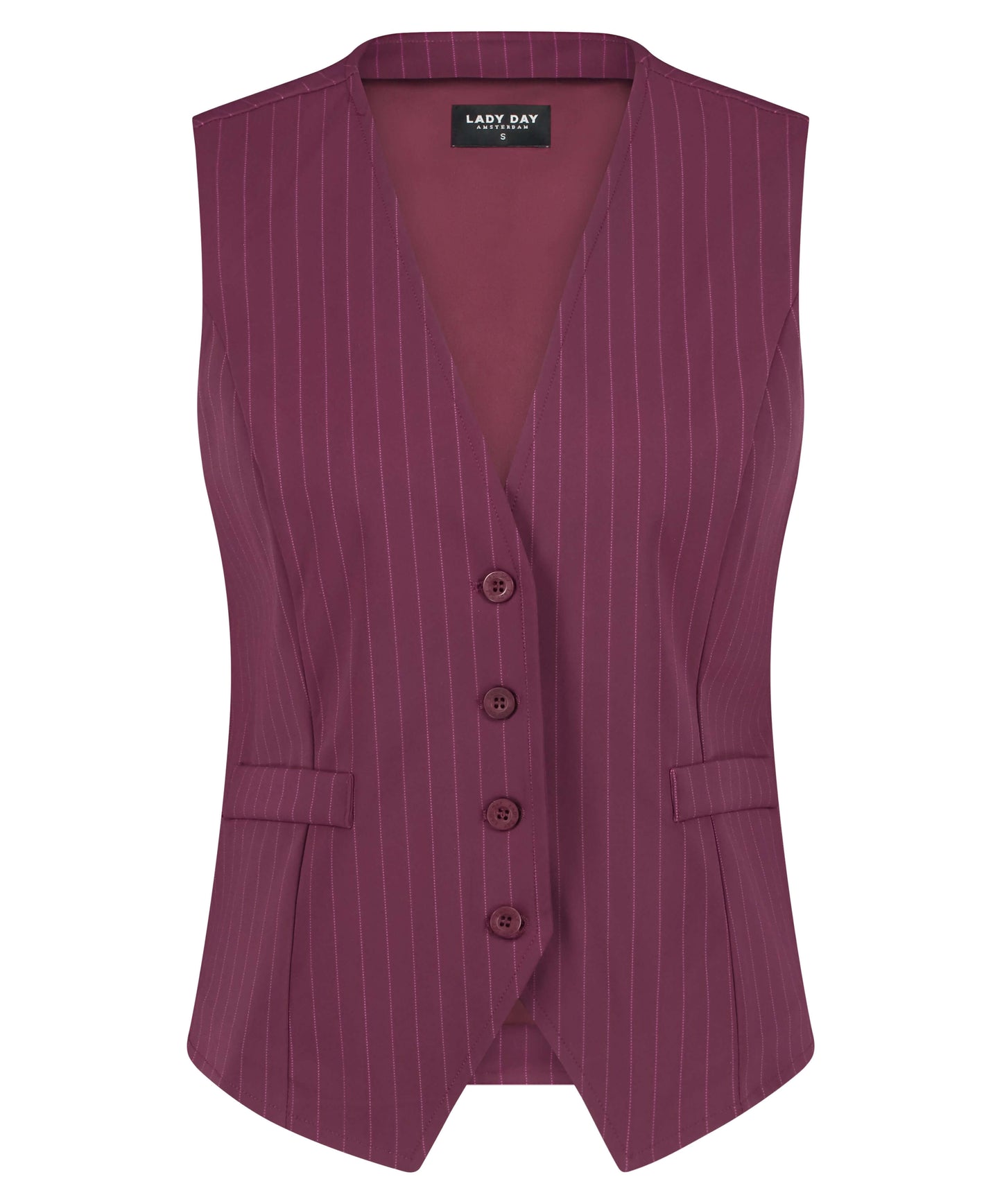 Lady Day Gilet Jade, Cherry Pinstripe