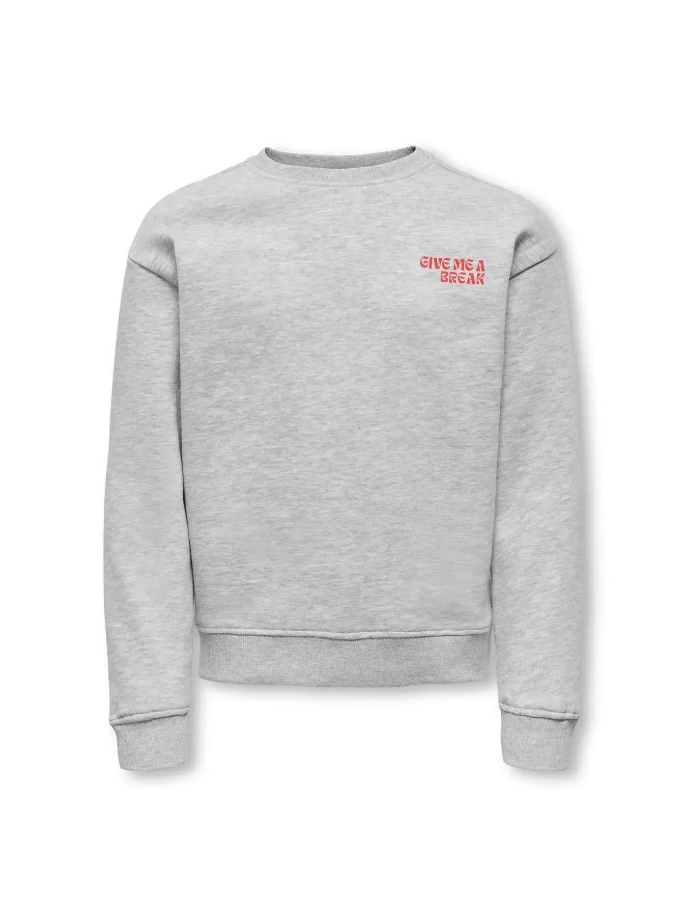 Only Girls Sweater, CAMINE,Light Grey Melange Break/Mars Red