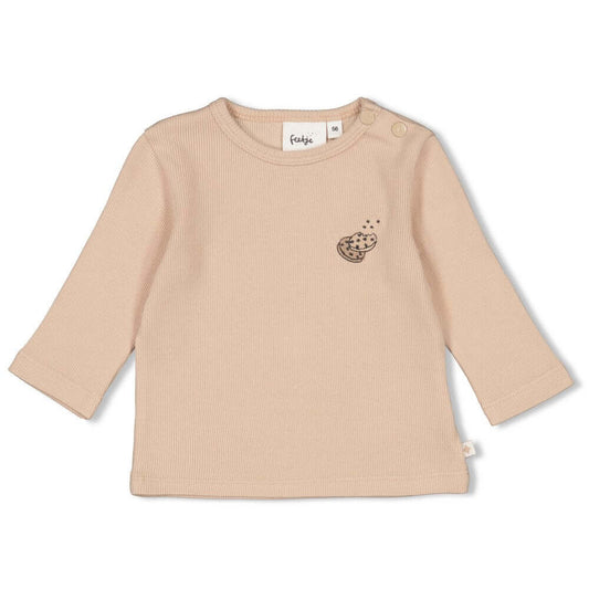 Feetje Longsleeve rib, Cute Cookie Zand