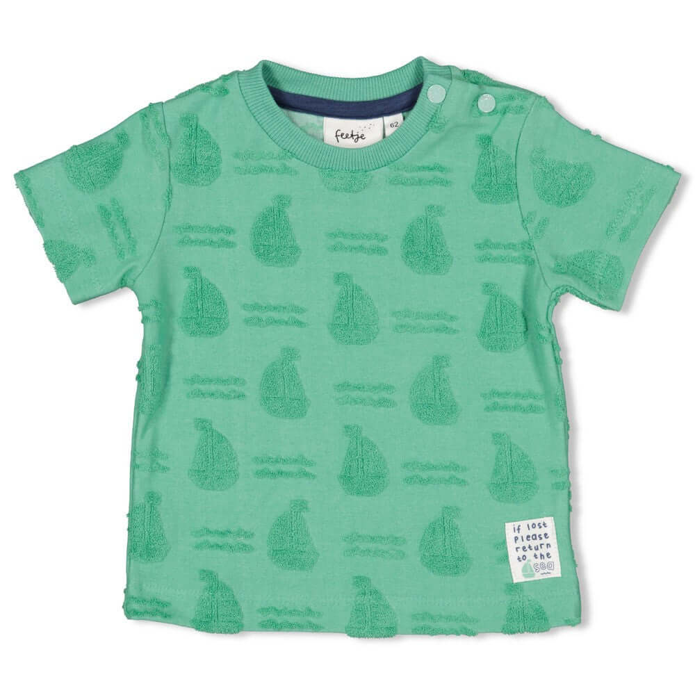 Feetje Jongens, T-shirt AO badstof, Seaside Happiness,  Groen