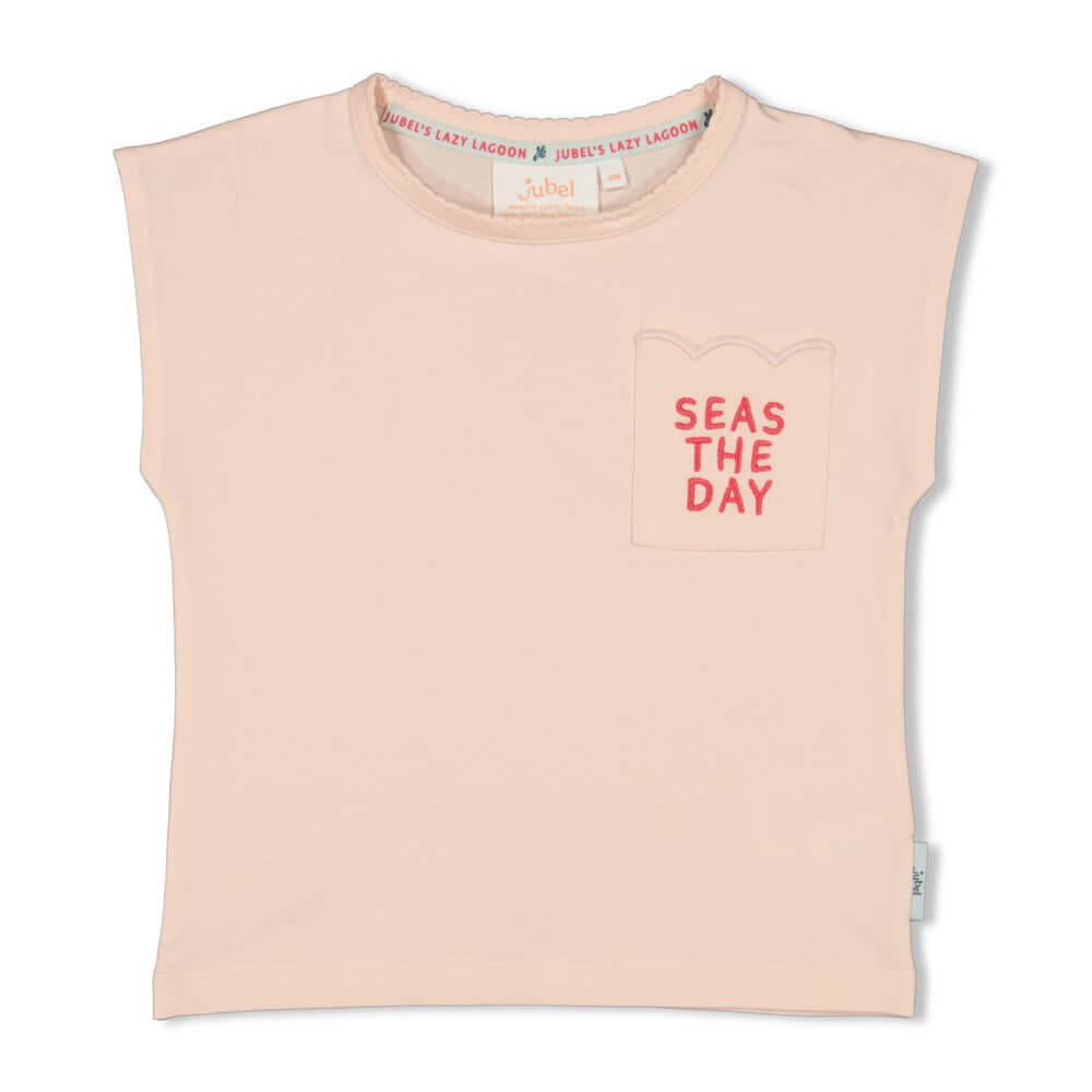 Jubel Meisjes, T-shirt met backprint, Lazy Lagoon, Licht Roze