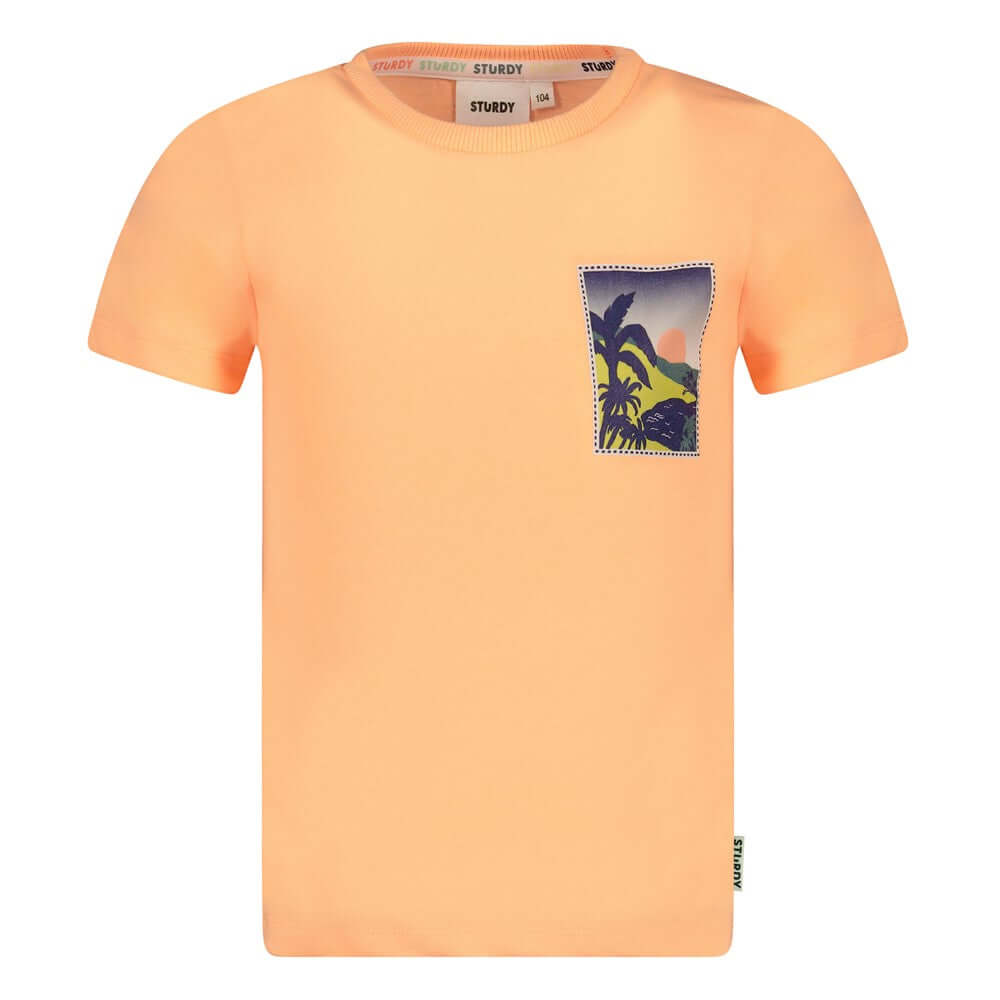 Sturdy Jongens T-shirt, Lagoon Legends, Neon Oranje