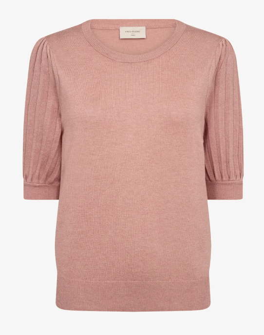 Freequent Pullover JOEL Puff Sleeve Rose Dawn Melange