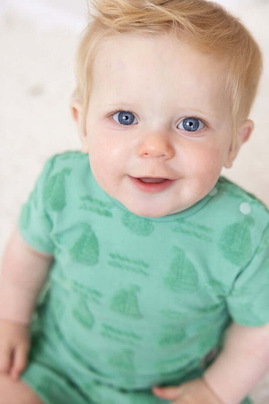 Feetje Jongens, T-shirt AO badstof, Seaside Happiness,  Groen