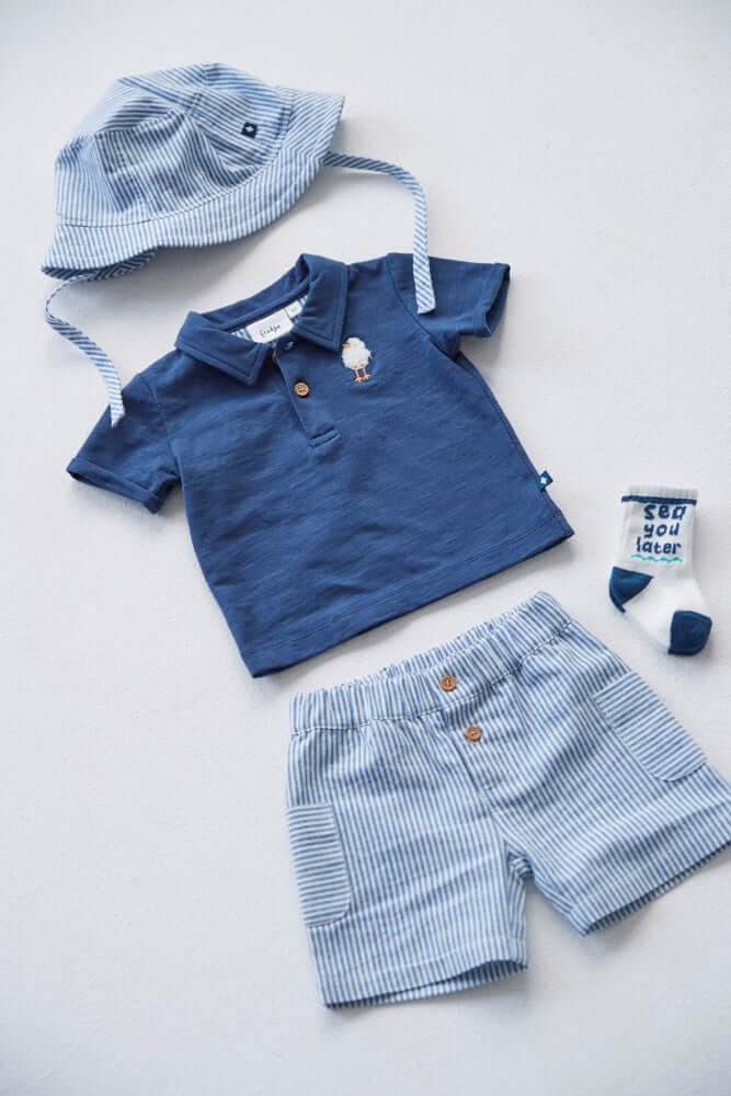 Feetje Jongens, Short streep chambray, Seaside Happiness, Shambray